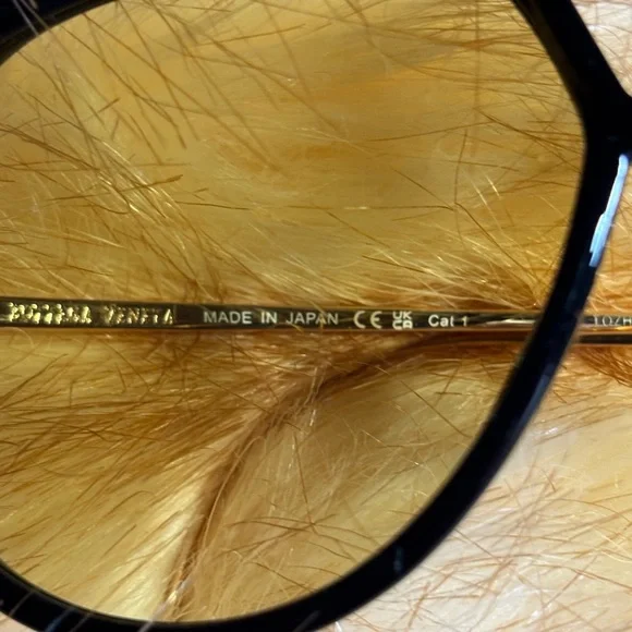 Bottega Veneta Drop Pilot Aviator Sunglasses Black/Yellow Lens Authentic - Picture 8 of 10